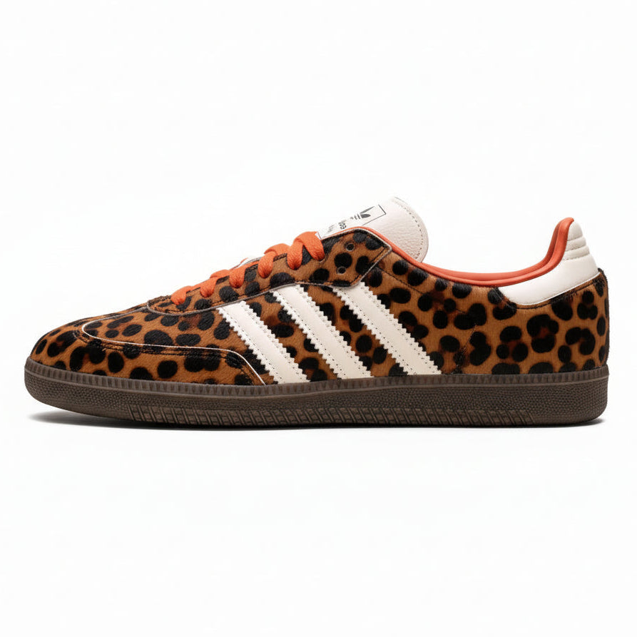Adidas Samba OG Leopard Print With Orange Laces