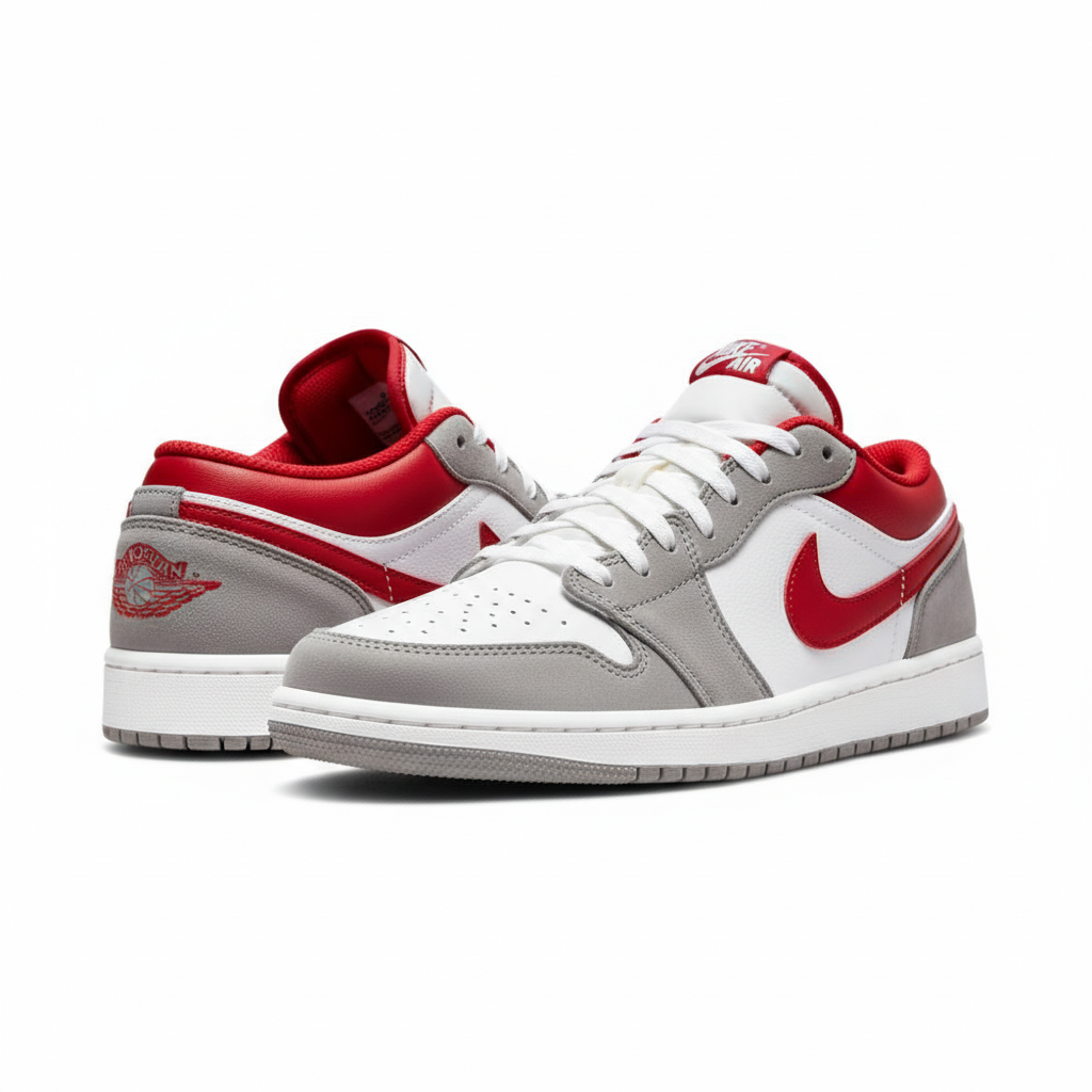 Nike Air Jordan 1 Low "Smoke Grey Gym Red" Sneakers