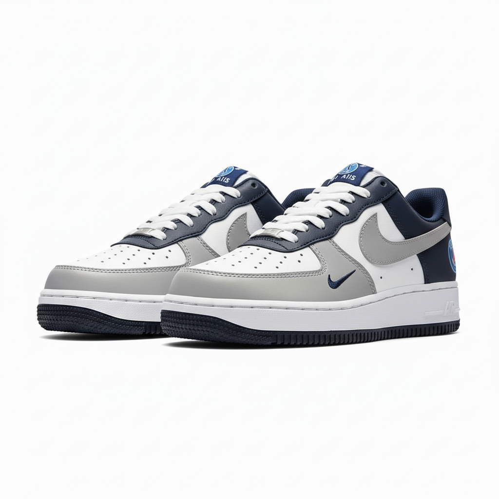 Nike Air Force 1 Low-Top Sneakers White/Grey/Navy Blue