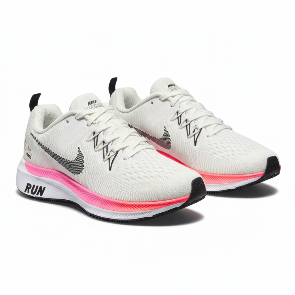 Nike Air Zoom Pegasus 38 Running Shoe - White/Pink