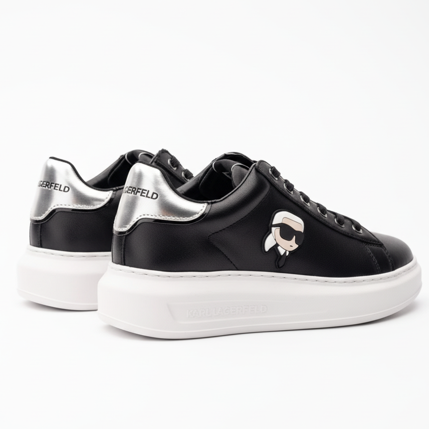 Karl Lagerfeld Kapri NFT Lo Lace Sneakers – Black Leather