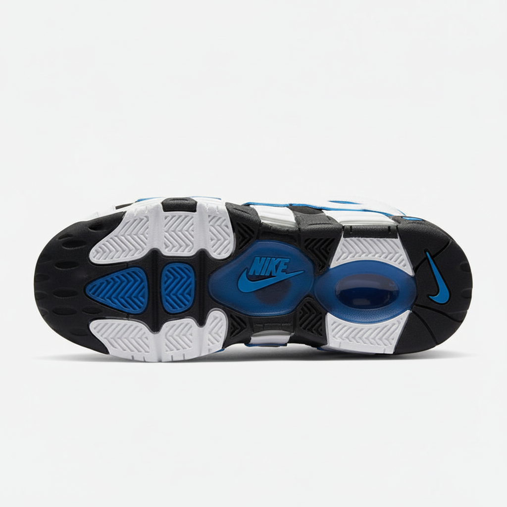 Nike Air More Uptempo Shoes Black/white, & "Cobalt Bliss"