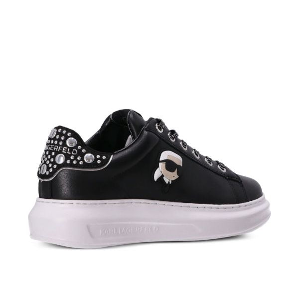 Karl Lagerfeld Ikon NFT Kapri Sneakers in black leather.