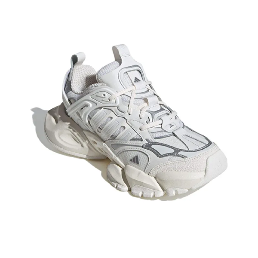 Adidas Deluxe White/Metallic Grey Unisex Running Shoes