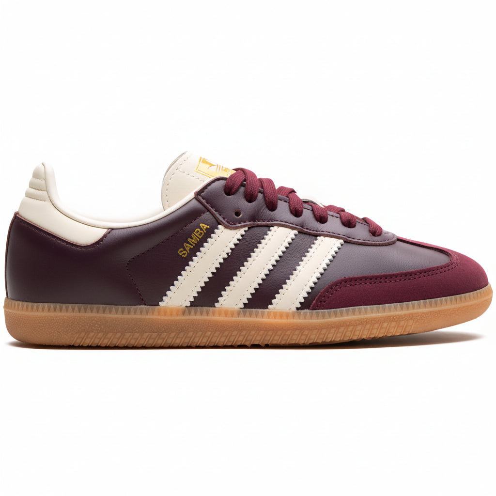 Adidas Samba OG " Maroon/Core White/Gold Metallic" Sneakers