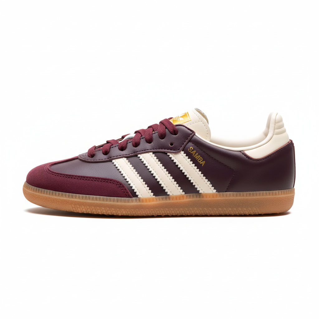 Adidas Samba OG " Maroon/Core White/Gold Metallic" Sneakers