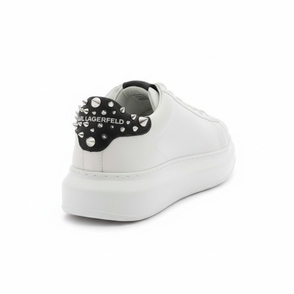 Karl Lagerfeld Kapri Ikonik NFT Stud Tab Sneakers White Leather