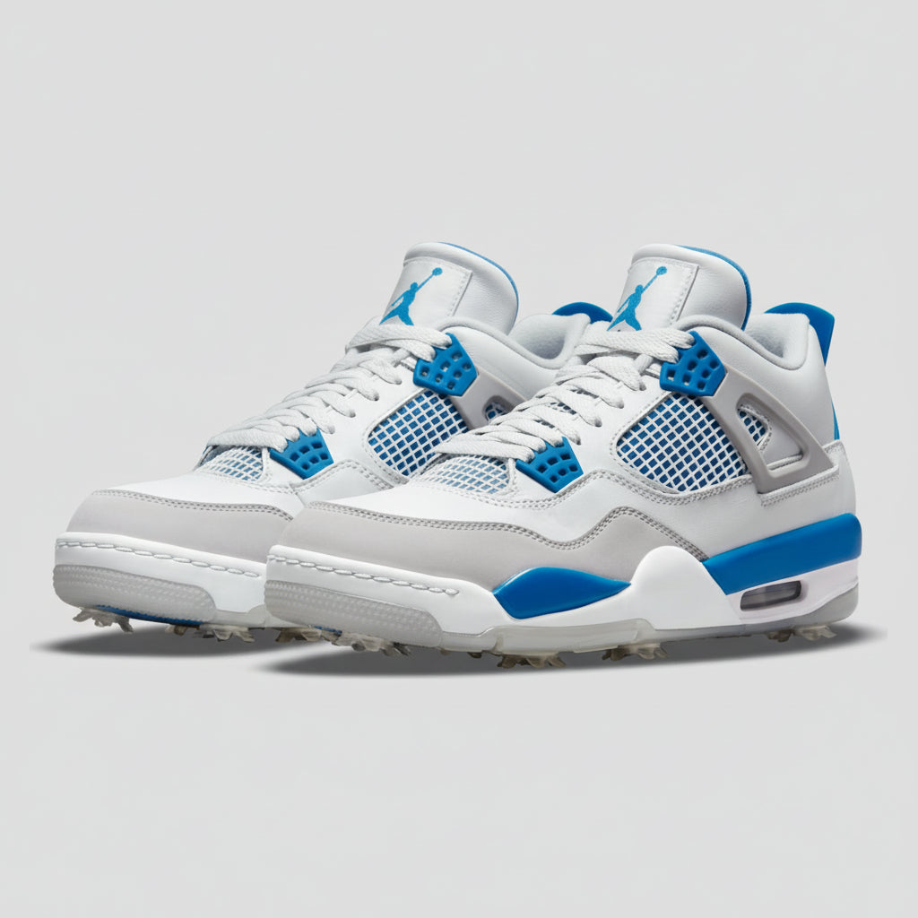 Nike Air Jordan 4 Golf Shoe | White/Military Blue