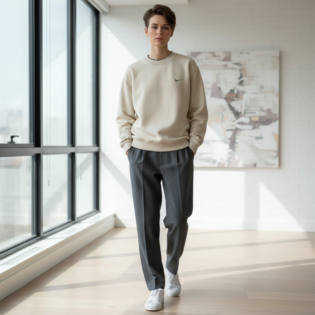 Beige Crewneck Sweatshirt