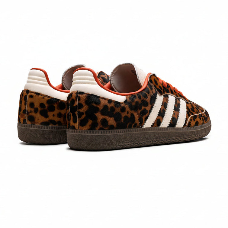 Adidas Samba OG Leopard Print With Orange Laces