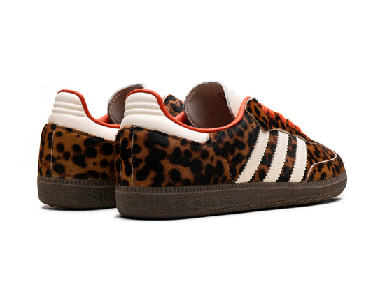 Adidas Samba OG Leopard Print With Orange Laces