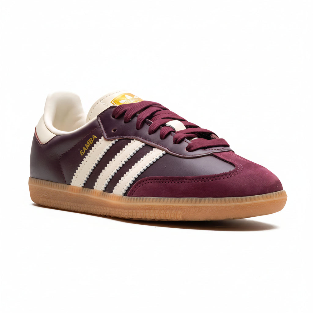 Adidas Samba OG " Maroon/Core White/Gold Metallic" Sneakers