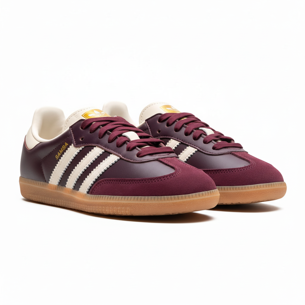 Adidas Samba OG " Maroon/Core White/Gold Metallic" Sneakers