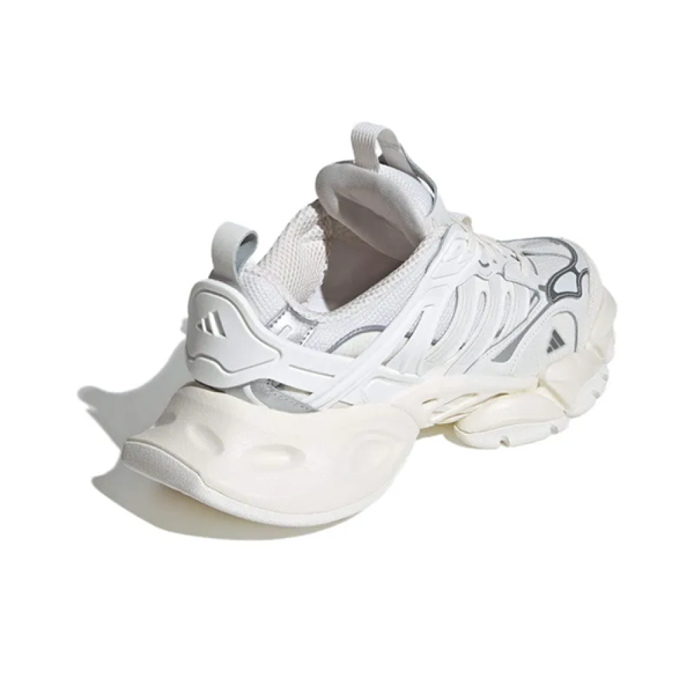 Adidas Deluxe White/Metallic Grey Unisex Running Shoes