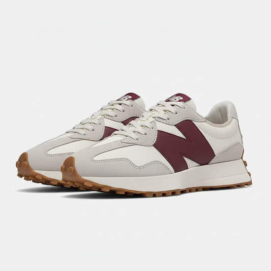 New Balance 327 White/Off-White/Burgundy