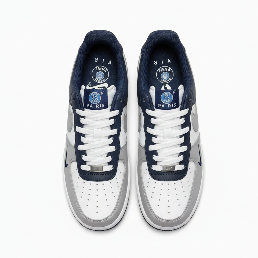 Nike Air Force 1 Low-Top Sneakers White/Grey/Navy Blue