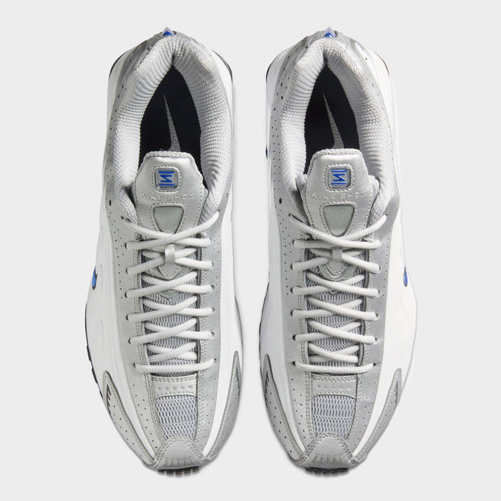 Nike Shox R4 White, Metallic Silver, Blue
