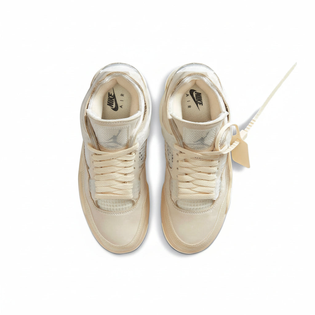Nike Air Jordan 4 Retro X Off-White "Sail" Sneakers