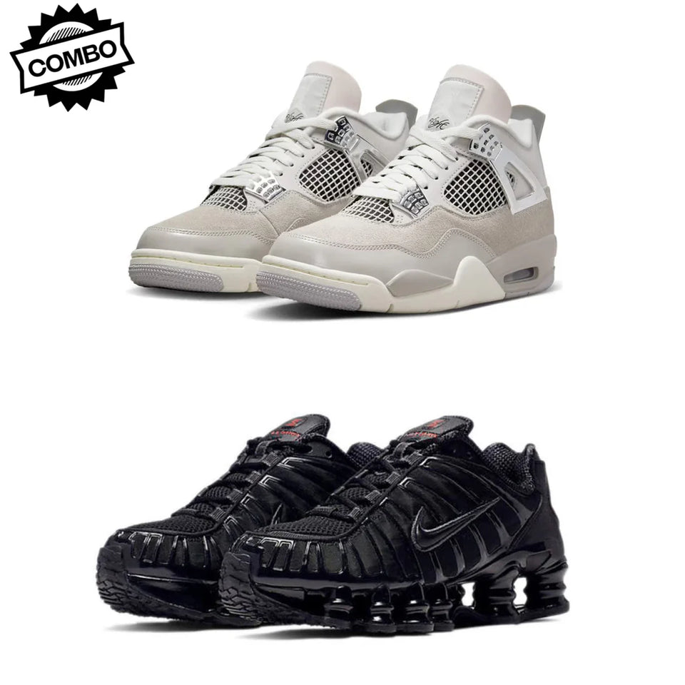 1x Nike Jordan 4 Frozen Moments Sneaker & 1x Nike Shox TL Black Sneaker - Combo Deal