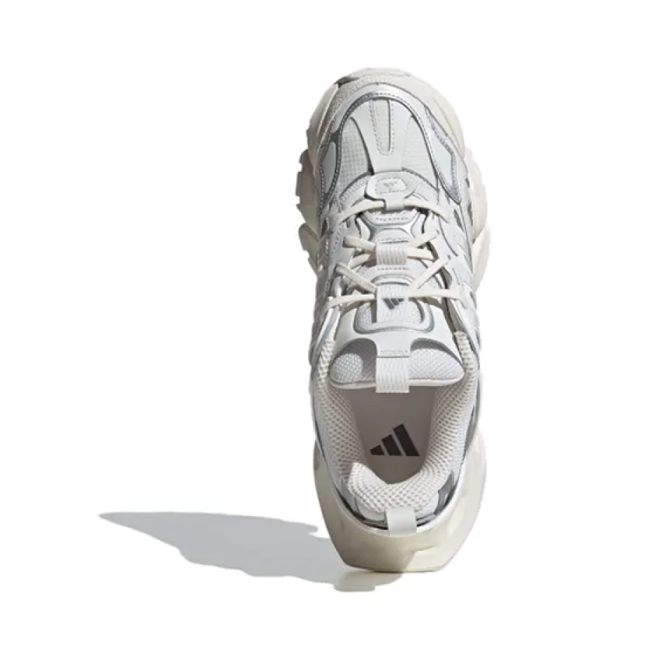 Adidas Deluxe White/Metallic Grey Unisex Running Shoes