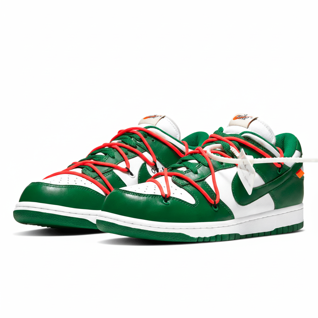 Nike X Off-White Dunk Low "Pine Green" Sneakers