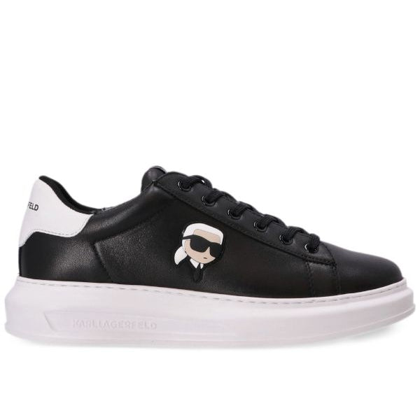 Karl Lagerfeld Ikonik Kapri Black & White Leather Sneakers.