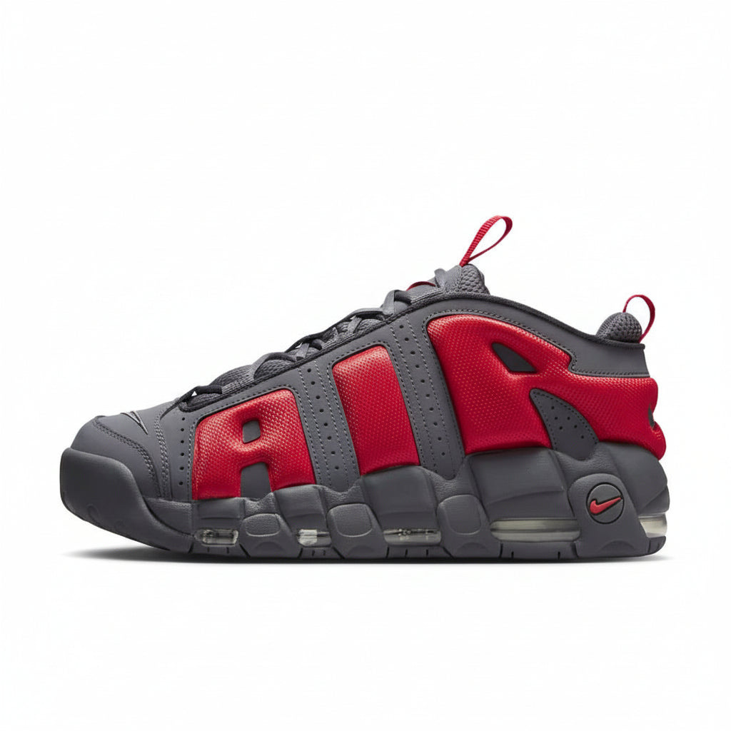 Nike Air More Uptempo Low "Dark Grey/Light Crimson"