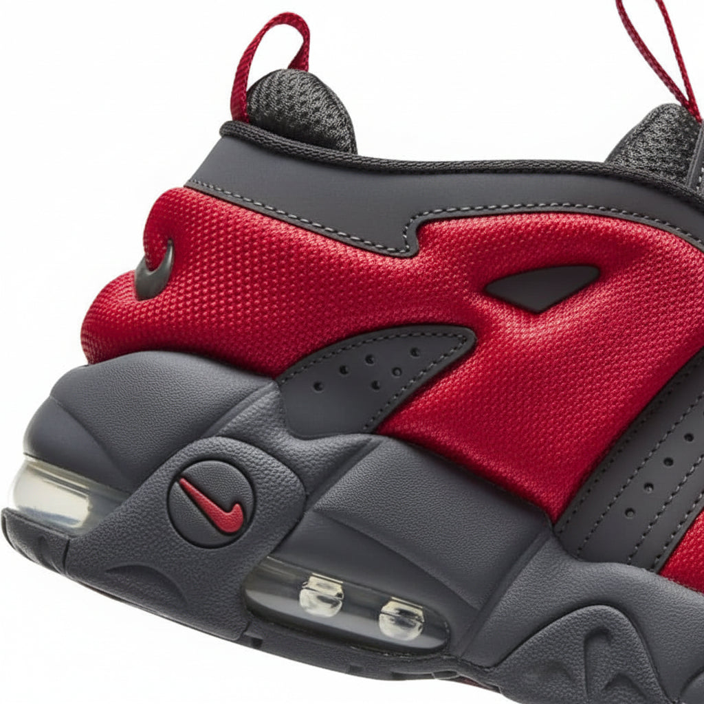 Nike Air More Uptempo Low "Dark Grey/Light Crimson"