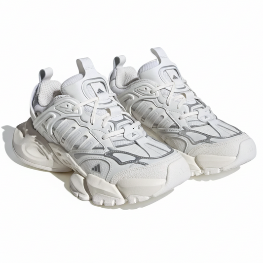 Adidas Deluxe White/Metallic Grey Unisex Running Shoes