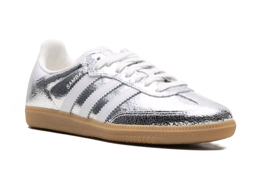 Adidas Samba OG "Silver Metallic Cracked Leather" sneakers