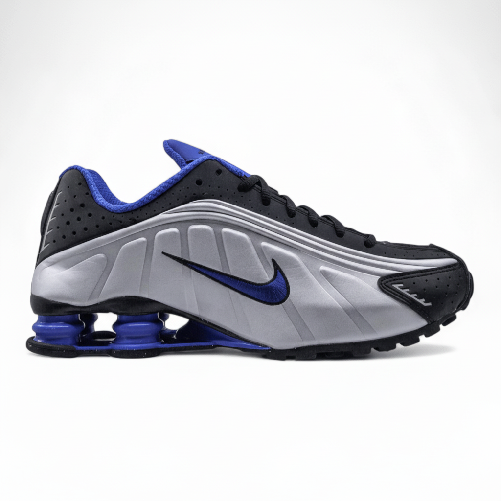 Nike Shox R4 Black / Metallic Silver / Blue Sneakers